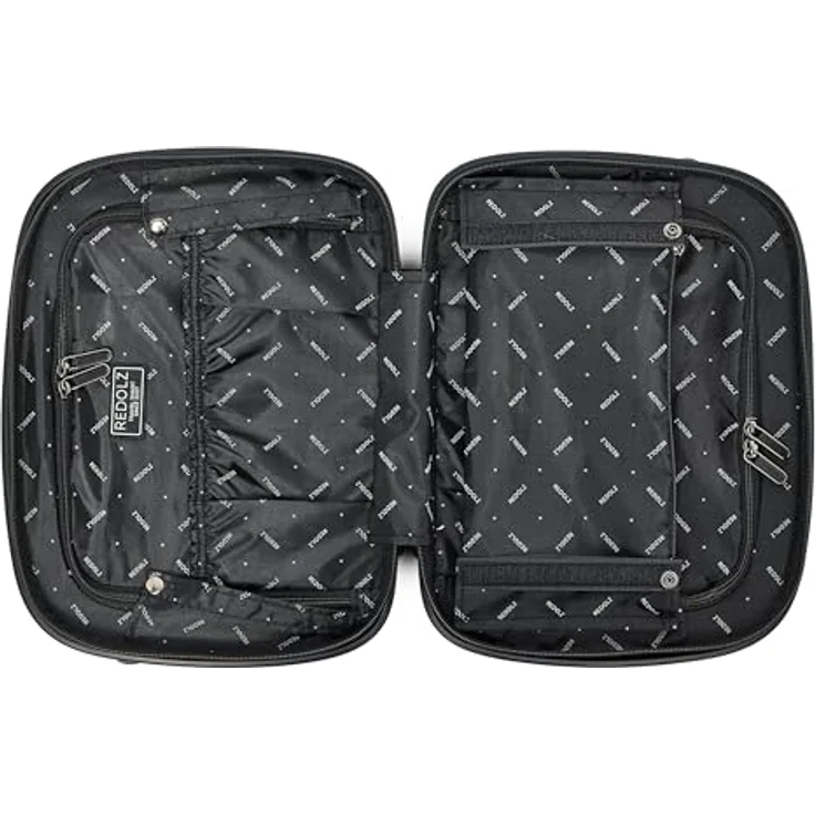 REDOLZ Hartschalen Handgepäck Kosmetik-Koffer | 34 x 17 x 27 cm aus leichtem Polypropylen (Essentials 14) - Stabiles Beauty-Case mit Aufsteckfunktion in elegantem Schwarz - Preisvergleich – Bild 5