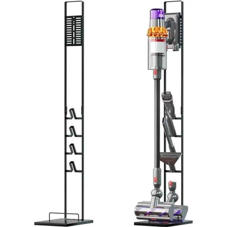 vhbw Staubsaugerhalter Ständer für Philips SpeedPro Max XC8043/01, Dunkelgrau, freistehend, mit Bodenplatte und Gummifüßen, einfache Montage – Bild 1