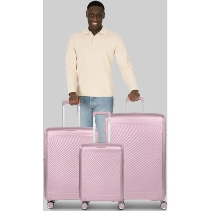 Picard Vienna 4 Rollen Kofferset, 3-teilig mit Dehnfalte, 100% Polypropylen, rosa, 50 cm x 29 cm x 74 cm – Bild 7