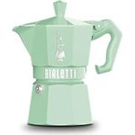 BIALETTI MOKA EXCLUSIVE GREEN, Italiensche Kaffeemaschine für 3 Tassen, aus grünem Aluminium mit ergonomischem Griff, geeignet für alle Küchentypen
