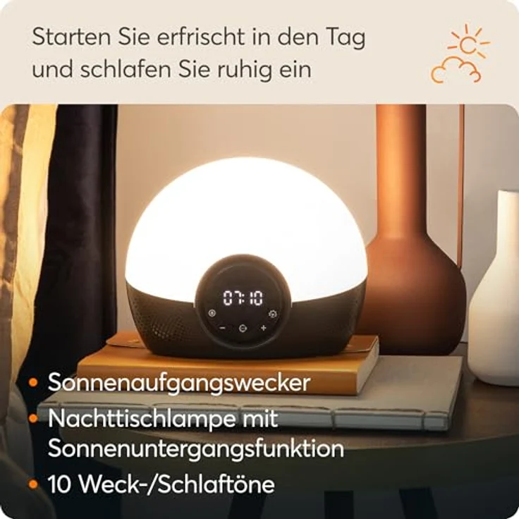 Lumie Bodyclock Glow 150, Lichtwecker mit 20-45 Minuten Sonnenaufgang, dimmbarem Display und 9 Einschlafklängen – Bild 4