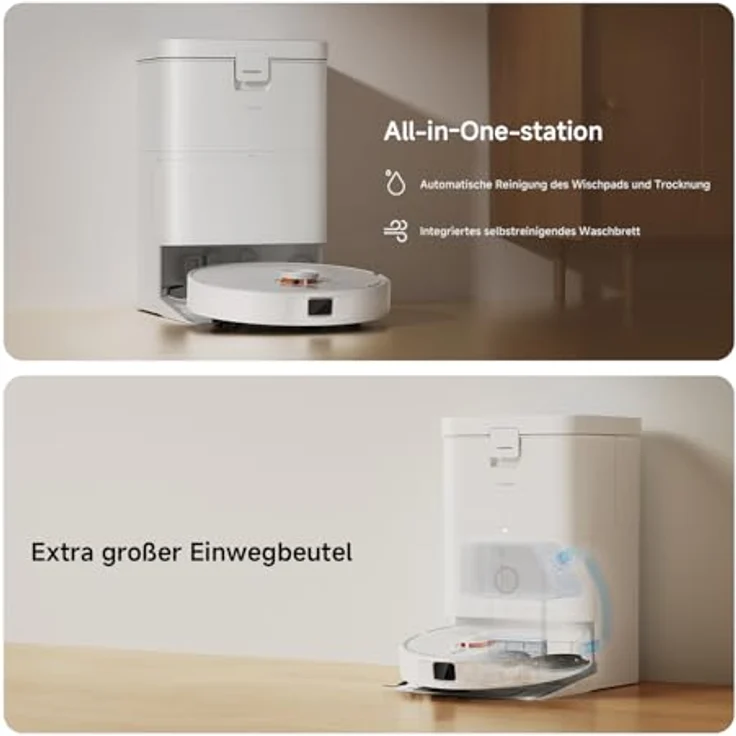 Xiaomi Robot Vacuum H50, Staubsauger- und Wischroboter mit 10.000 Pa Saugkraft, selbstreinigender Ladestation und Lasernavigation – Bild 3