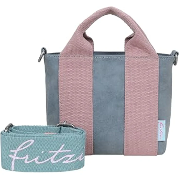 Fritzi aus Preußen Bini Schultertasche, 20 cm, blaue Damen Handtasche aus robustem Polyurethan mit abnehmbarem Umhängeriemen – Bild 2
