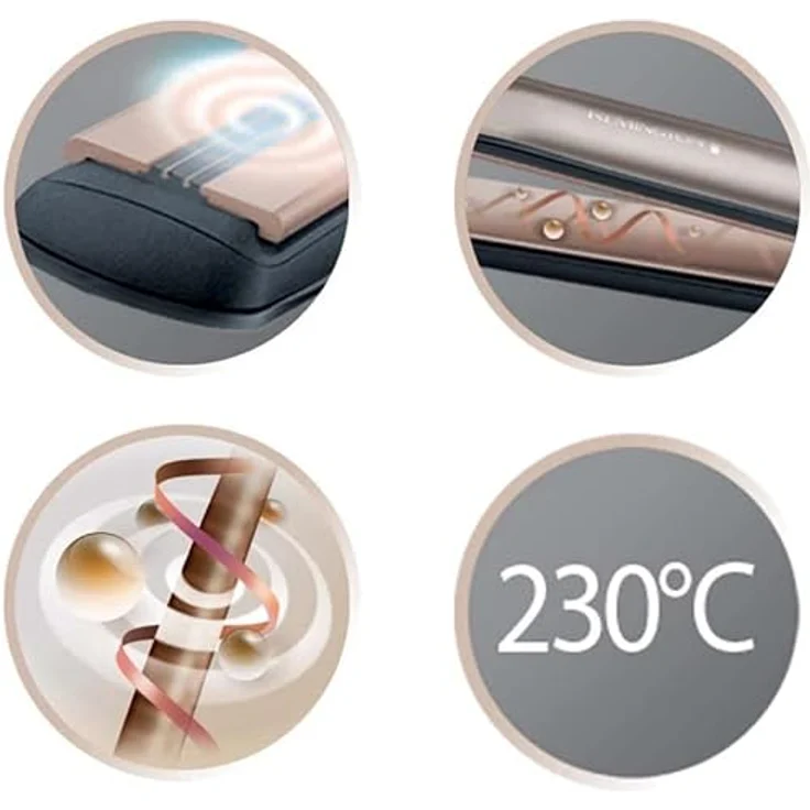 Remington Glätteisen Profi [Hitzeschutzsensor um Haarschäden zu verringern] Keratin Protect (hochwertige Keratin-Keramikbeschichtung mit Mandelöl) Digitales Display, 160-230°C, Haarglätter S8593 – Bild 2