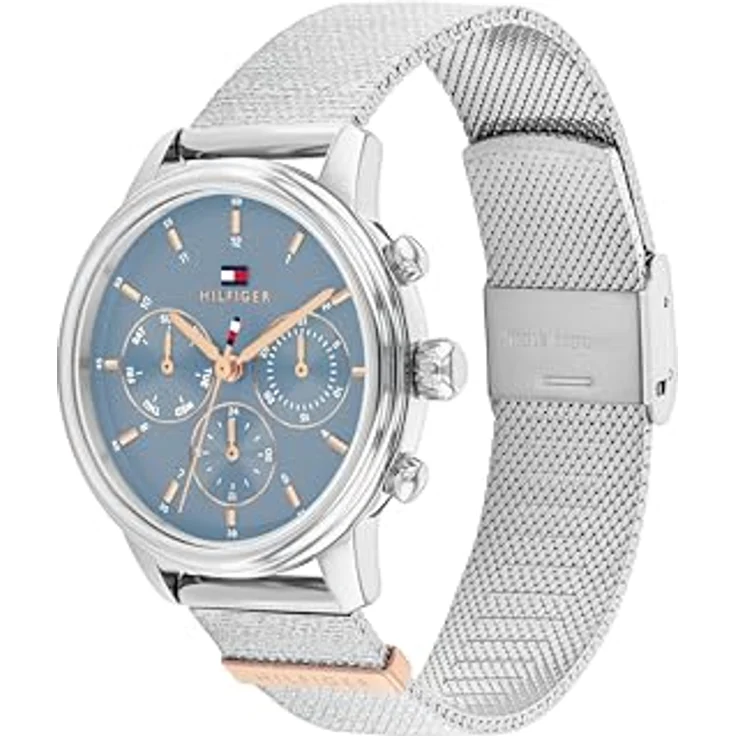 Tommy Hilfiger BLAKE 1782807, Multifunktions-Armbanduhr, Quarz, Damenuhr, Edelstahl, hellblau-silberfarben, analog, 34 mm – Bild 3