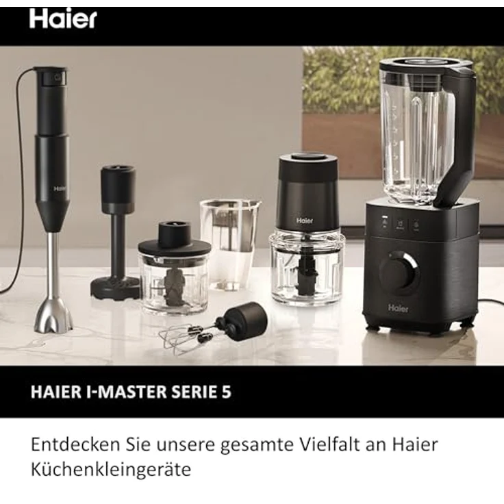 Haier I-Master 5 Serie Immersionsmixer, Stabmixer mit 3 scharfen Klingen, 2 Rührbesen und Zerkleinerer, Schwarz – Bild 10