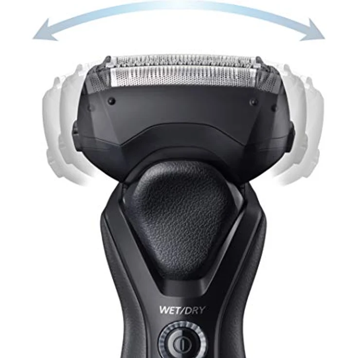 Panasonic ES-RT37-K503 Wet&Dry Herren Rasierer mit 3 Klingen für schnellen und präzisen Schnitt, Multidirektionaler Scherkopf, versenkbarer Trimmer, waschbar, Schwarz – Bild 6