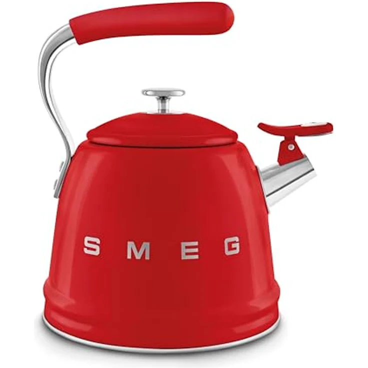 Smeg WKF01RD Wasserkocher, 2,3 l im 50er-Jahre-Design, rot/silber, Edelstahl, für alle Herdarten geeignet – Bild 3