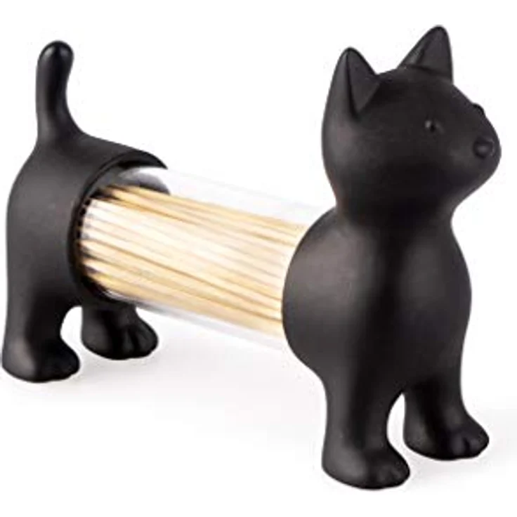 Zahnstocherhalter Cat 12 cm Acryl-Polyvinylchlorid schwarz – Bild 2