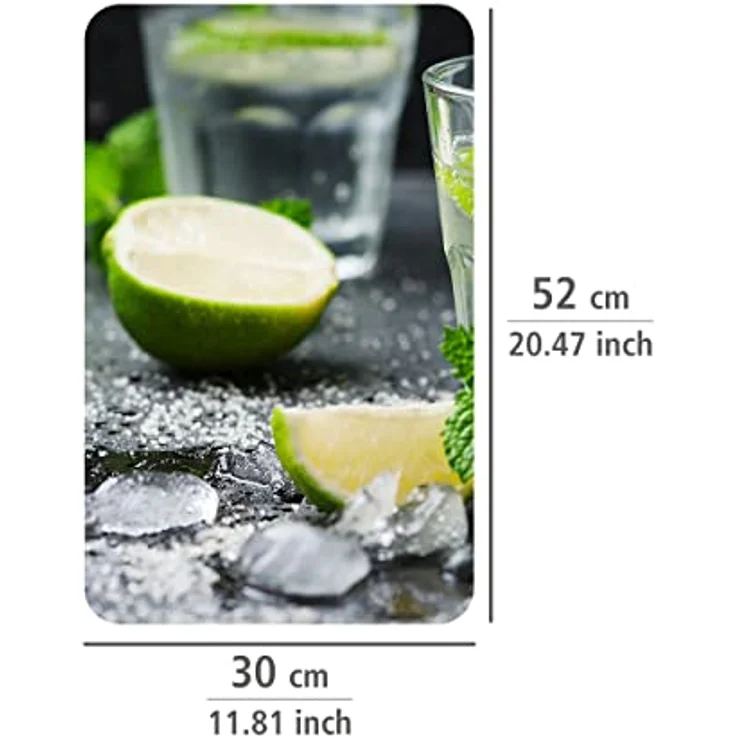 Wenko Herdabdeckplatte Universal Mojito, 2er Set Herdabdeckung für alle Herdarten, Gehärtetes Glas, 30 x 52 cm, mehrfarbig – Bild 6