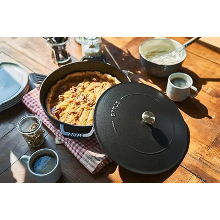 Staub Bräter mit Chistera, Induktionsgeeignet, Gusseisen, Schwarz, 28 cm, 1 Einheiten – Bild 5