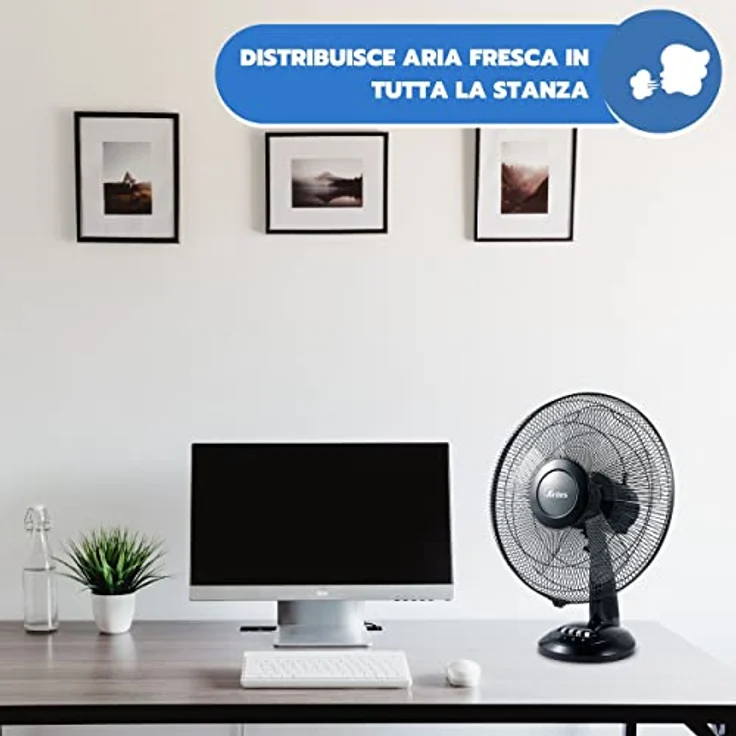 Ardes AR5S41 Haushalts-Lamellenlüfter Schwarz Ventilator - Ventilatoren (Haushalts-Lamellenlüfter, Schwarz, Tisch, Knöpfe, IPX0, 50 W) – Bild 7