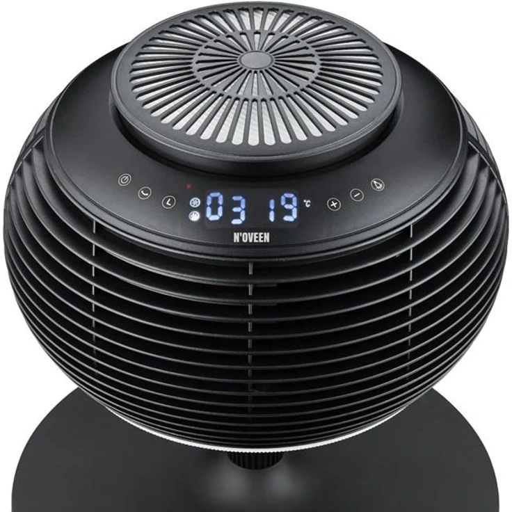 Noveen F780 Kuppelventilator, 1200 W Heizfunktion, HEPA-Filter, 12 Geschwindigkeitsstufen, Schwarz