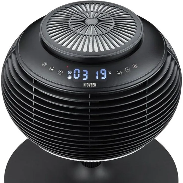 Noveen F780 Kuppelventilator, 1200 W Heizfunktion, HEPA-Filter, 12 Geschwindigkeitsstufen, Schwarz