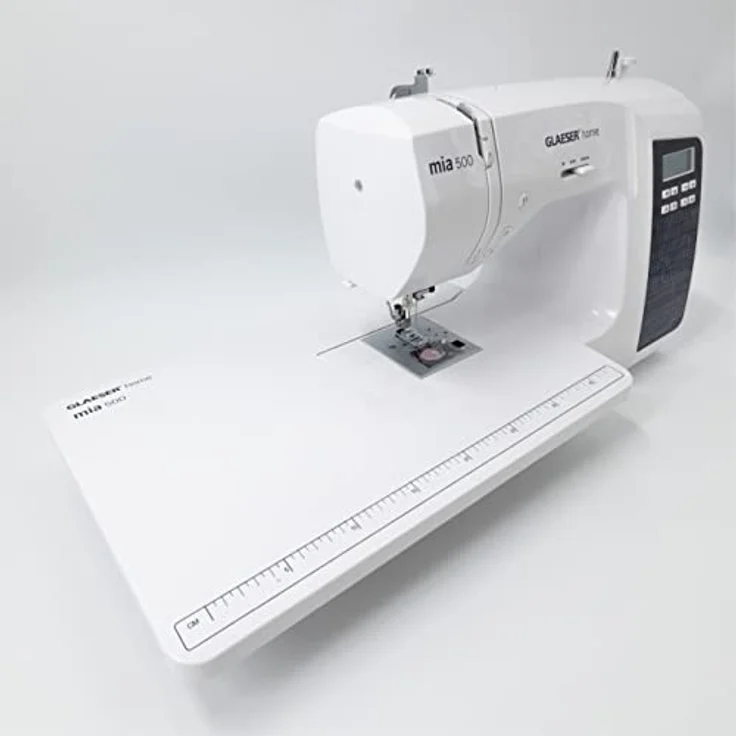 GLAESERhome Pro-Bundle, Nähmaschinen-Set mit mia 500 und ol 50 Overlock, 300 Stich-Varianten, Anschiebetisch – Bild 6