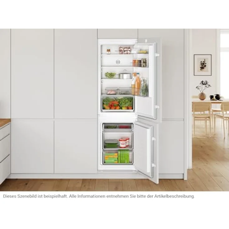 Bosch KIV86NSE0 Serie 2 Einbau-Kühl-Gefrier-Kombination, 177,5 x 56 cm Nische, 183 L Kühlen + 84 L Gefrieren, umweltfreundliche Luftzirkulation, gleichmäßige Ausleuchtung – Bild 8