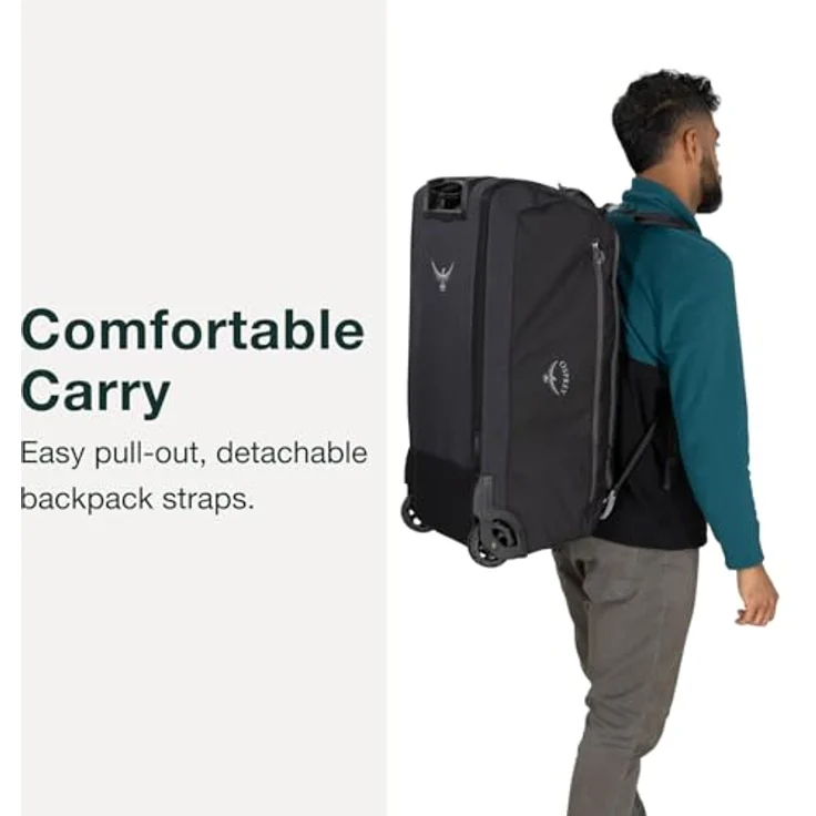 Osprey Daylite 85, 2 Rollen Reisetasche mit arretierbarem Griff und praktischen Außentaschen, Schwarz, (85 l) – Bild 5