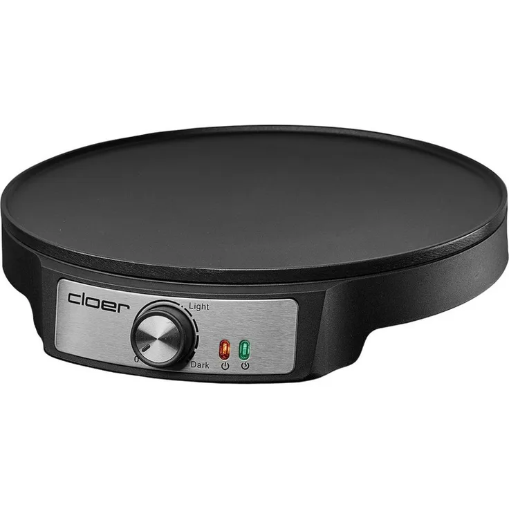 Cloer Crêpesmaker 6620 - Crepesmaker mit antihaftbeschichteter Platte - 1200 W - schwarz