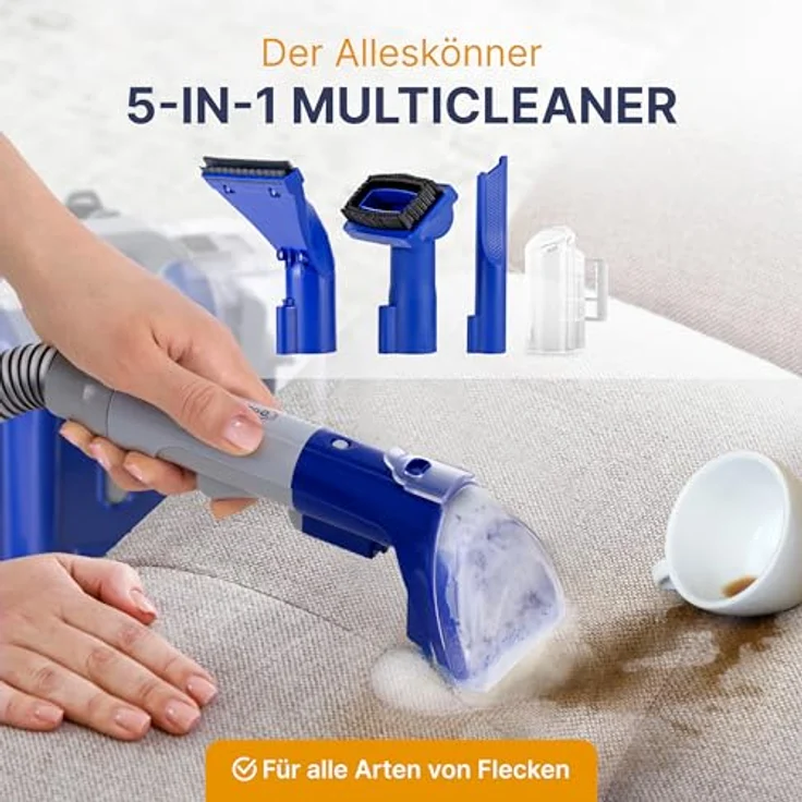 Sommertal Teppichreinigungsgerät SOMMERTAL CompactCleaner WS450 5in1, Aqua Filter, Pet Cleaner, inkl. Zubehör, blau - Preisvergleich – Bild 3