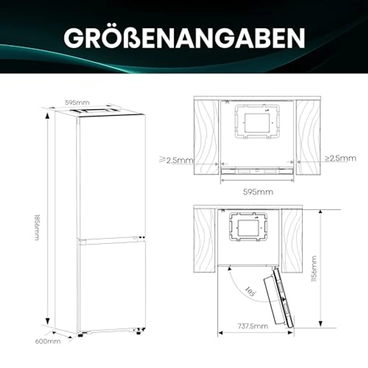 Hisense RB3K330SAIC, Freistehende Kühl-Gefrierkombination, 330 l, Energieeffizienzklasse C, Edelstahl – Bild 4