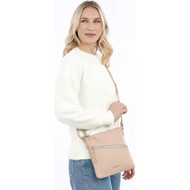 Tamaris Umhängetasche TAS Alessia (1-tlg), Echtleder-Optik, Uni-Design, längenverstellbarer Umhängeriemen – Bild 4