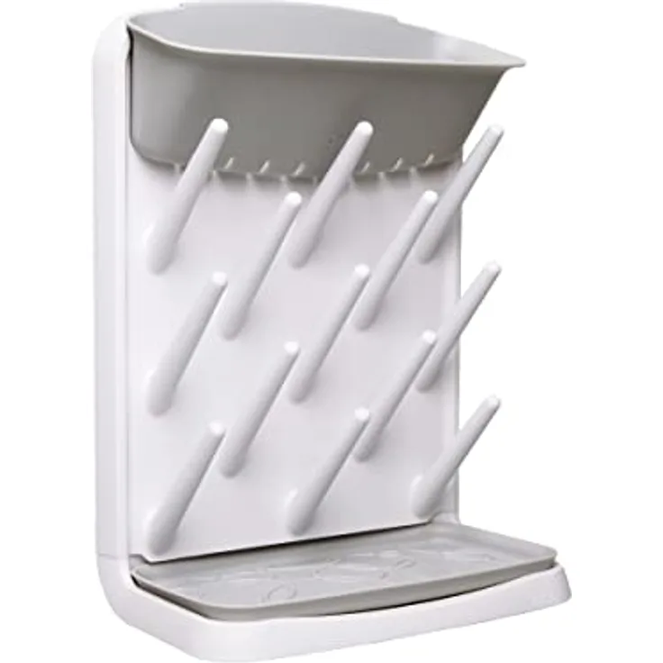 Ubbi Vertical Baby Bottle Drying Rack, Countertop Drying Rack Baby Accessory, Grey