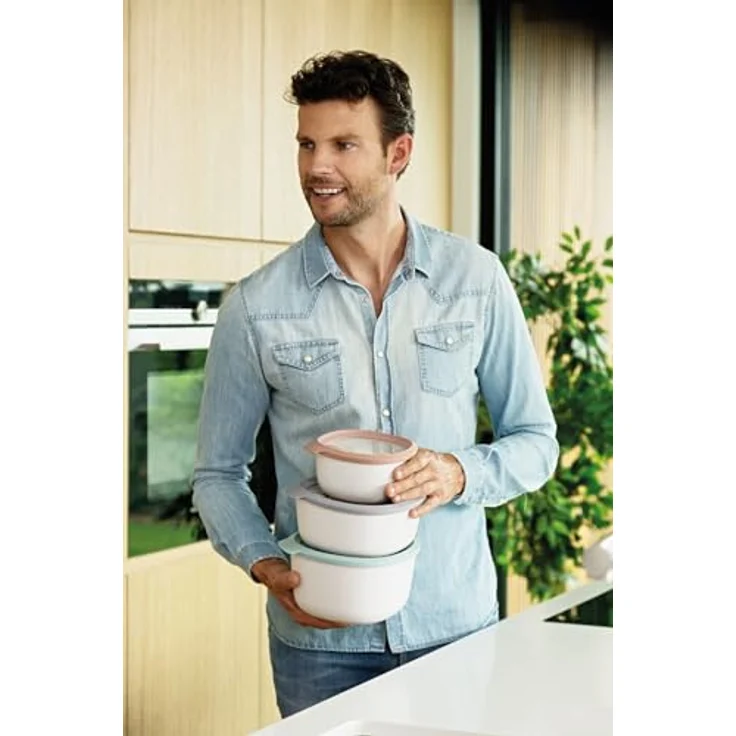 BergHOFF LEO 3er-Set Frischhaltedosen mit Deckel, spülmaschinenfest, mikrowellen- und gefriergeeignet, neutraler Ton – Bild 6