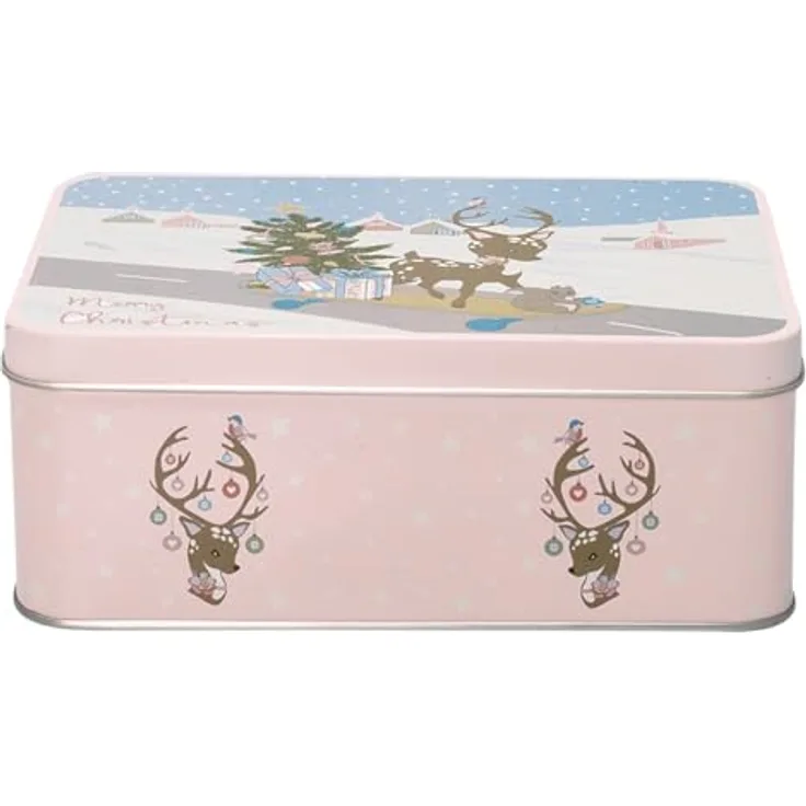 GreenGate [W] Rectangular Box Bambi, Vorratsdose aus Metall, 13 x 18 cm, blassrosa