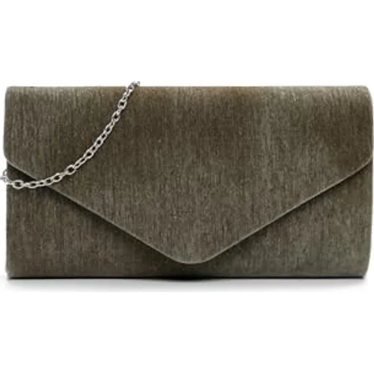 Tamaris Clutch TAS Amalia Pillow, elegante olivfarbene Handtasche mit abnehmbarem Schulterriemen und Magnetverschluss