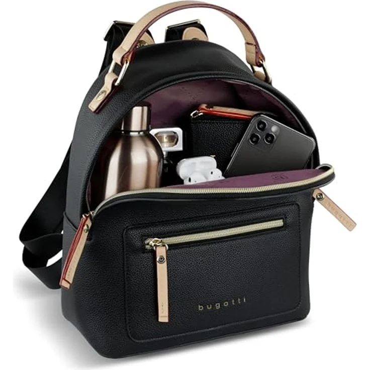 bugatti Ella City Rucksack, 29 cm, schwarz, 100% Polyurethan, kompakt designiert – Bild 4