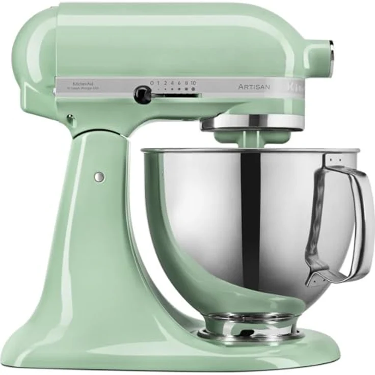 KitchenAid 5KSM125EPP, Küchenmaschine mit 300 Watt Leistung, 10 Geschwindigkeitsstufen, 4,8 Liter Edelstahl-Schüssel, Pistache-Grün – Bild 1