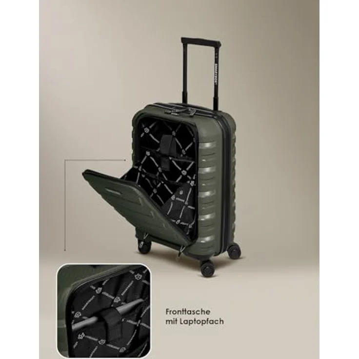 Smartbox Edition 01, 4 Rollen Kabinentrolley 55 cm mit Laptopfach, oliv – Bild 3