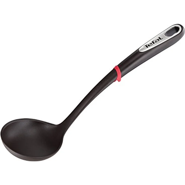 Tefal Ingenio K206S4 Küchenhelfer-Set | Suppenkelle, Gemüselöffel, Löffel, Bratwender | Kunststoff | Schwarz/Silber/Rot- 17,2 x 8,1 x 36 cm (LxBxH) – Bild 2