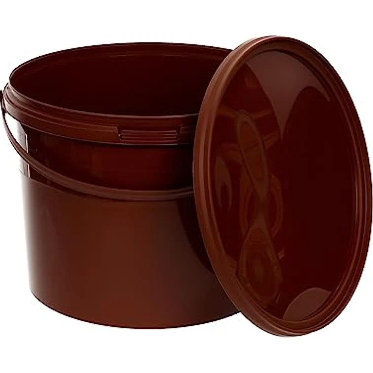 BenBow Eimer mit Deckel 10L, Braun BSR-, Luftdicht, Lebensmittelecht, BRC-, auslaufsicher – Bild 1