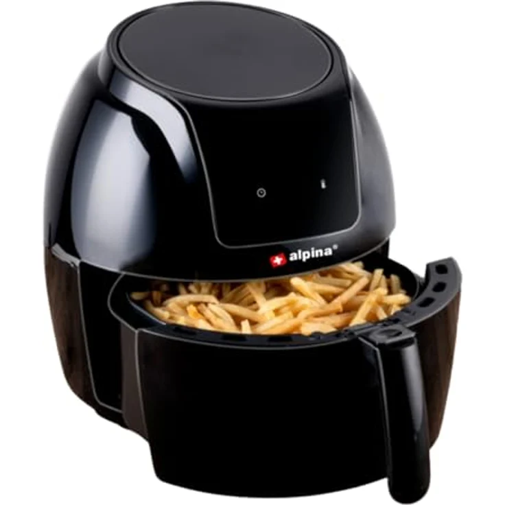 alpina Heißluftfritteuse - 5 Liter - 230V - Airfryer - Digitaler Touchscreen - Huhn, Gemüse, Brot, Muffin - 7-8 Personen – Bild 2
