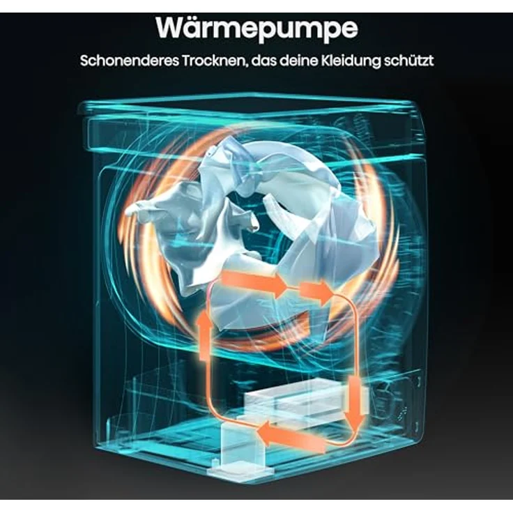 Hisense DHQE800BW2 Kondensationswäschetrockner, 8 kg Fassungsvermögen, Energieeffizienzklasse D, Hygiene- und Fein-Programme, Tür-Anschlag rechts – Bild 12