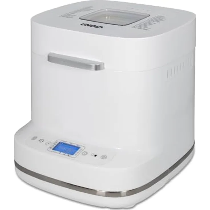 Unold Backmeister Bernd 68120, Brotbackautomat mit 19 Programmen, individueller Zeitvorwahl, LCD-Display, Antihaftbeschichtete Backform, Weiß