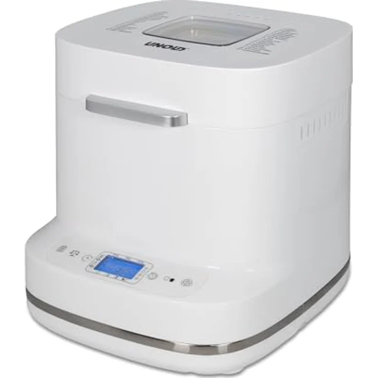 Unold Backmeister Bernd 68120, Brotbackautomat mit 19 Programmen, individueller Zeitvorwahl, LCD-Display, Antihaftbeschichtete Backform, Weiß – Bild 1