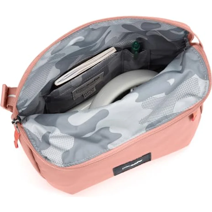 Pacsafe Go Saddle Crossbody Bag, Umhängetasche mit RFID-Blocker und Schlitzschutz, altrosa, 5-7 l Volumen – Bild 7