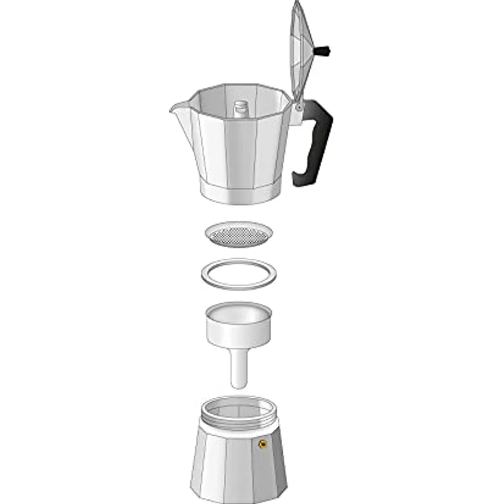 Cilio Espressokocher Classico, Aluminium für 6 Tassen, rot – Bild 2