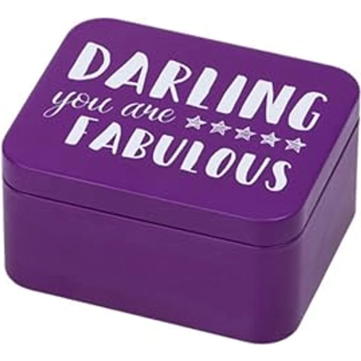 RBV Birkmann Colour Kitchen Geschenkbox mit Spruch "Darling you are fabulous", eckig, lila, 12 x 10 cm, Höhe 6 cm, Weißblech, vielseitig einsetzbar – Bild 1