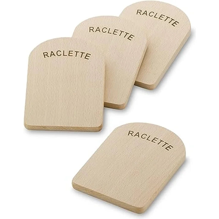 Kela 77937 Raclette-Pfannenuntersetzer-Set, 4 Stück, 14 x 9,5 cm, Holz, Baar – Bild 2