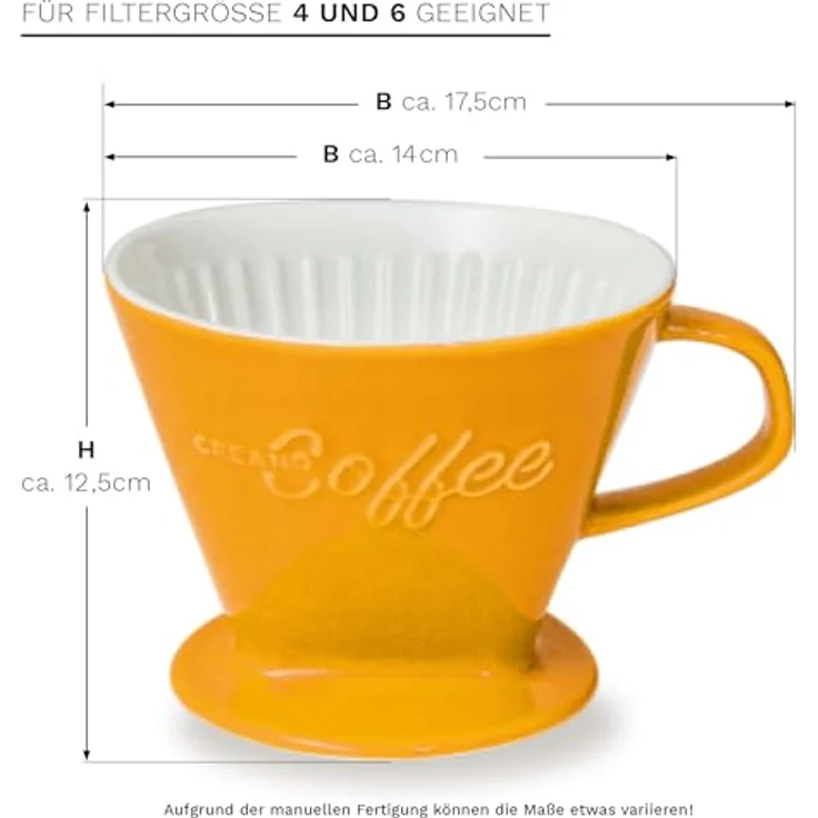 Creano Handfilter, Porzellan, Zubehör für Filtertüten 2 und 4 – Bild 4