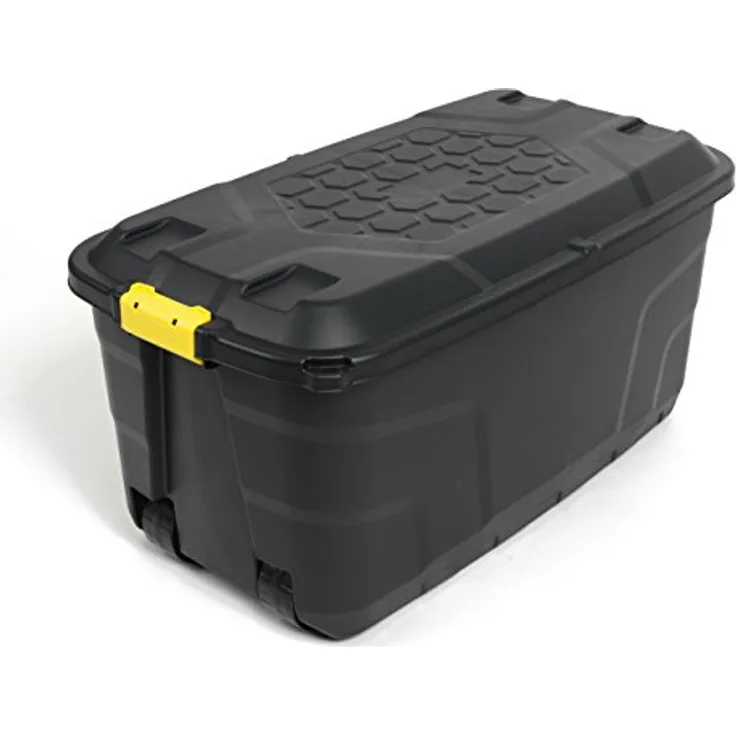 Kreher XXL Transportbox/Kissenbox mit 145 Liter Fassungsvermögen und vier Rollen! Abnehmbarer und abschließbarer Deckel, Nässe-geschützt und in robuster Ausführung! 93 x 53 x 46 cm! - Preisvergleich
