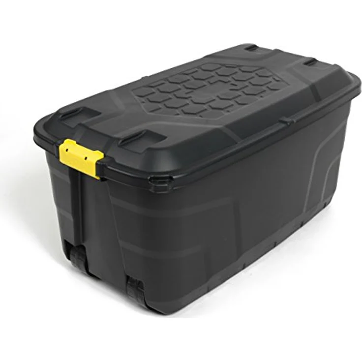Kreher XXL Transportbox/Kissenbox mit 145 Liter Fassungsvermögen und vier Rollen! Abnehmbarer und abschließbarer Deckel, Nässe-geschützt und in robuster Ausführung! 93 x 53 x 46 cm! - Preisvergleich – Bild 1