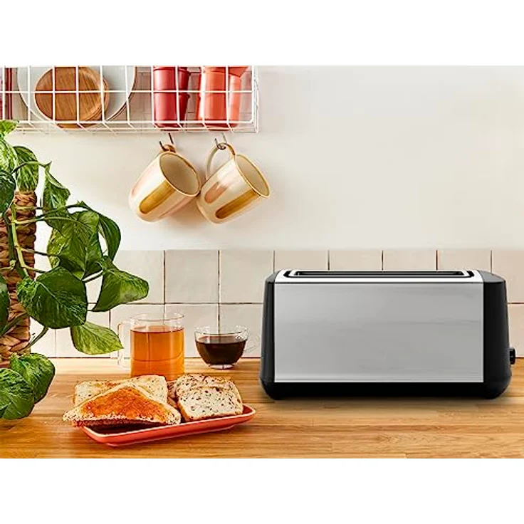 Moulinex LS342D10 2-Schlitz-Toaster, 1700 W, Brotzentrierung, Eco-Modus, edelstahl, schwarz – Bild 6