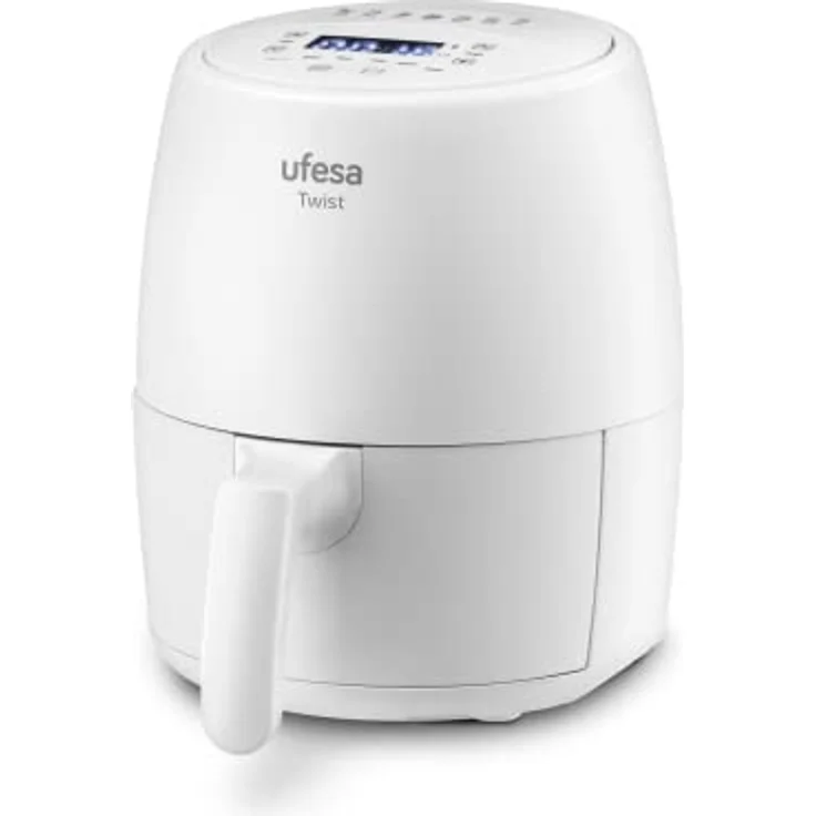 Ufesa Twist Heißluftfritteuse klein ohne Öl, 2L, Airfryer mit 6 Programme, 1200w, Zeitchaltuhr, Temperatur 80ºC bis 200ºC, BPA-Frei, Antihaftbeschichtung, Cool-Touch, Weiß – Bild 3