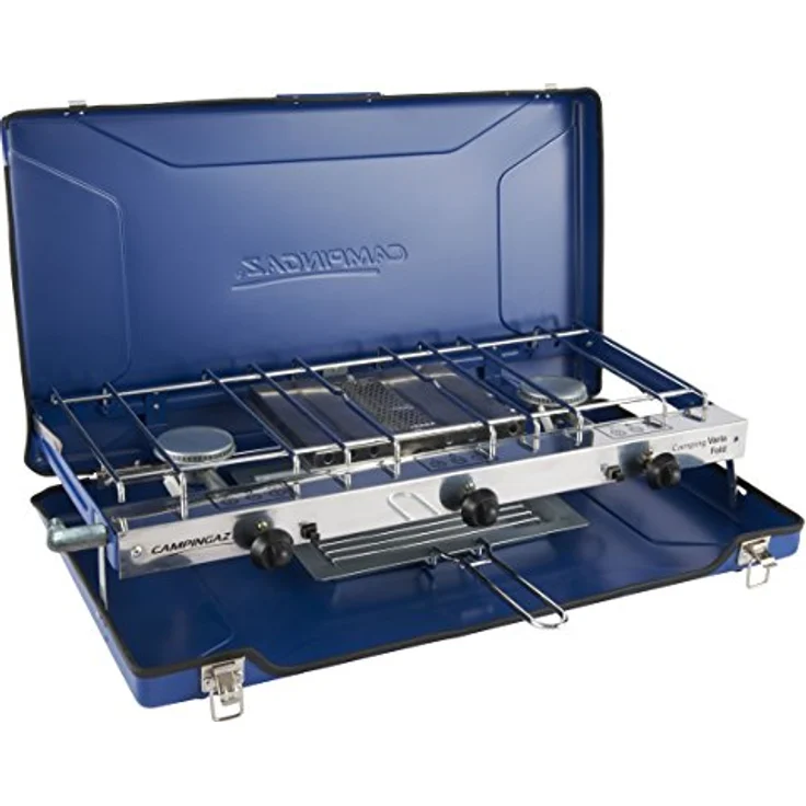 Campingaz Zweiflammkocher Camping Vario Fold, zum Kochen und Überbacken, klappbar, Art. 2000028967, blau – Bild 2