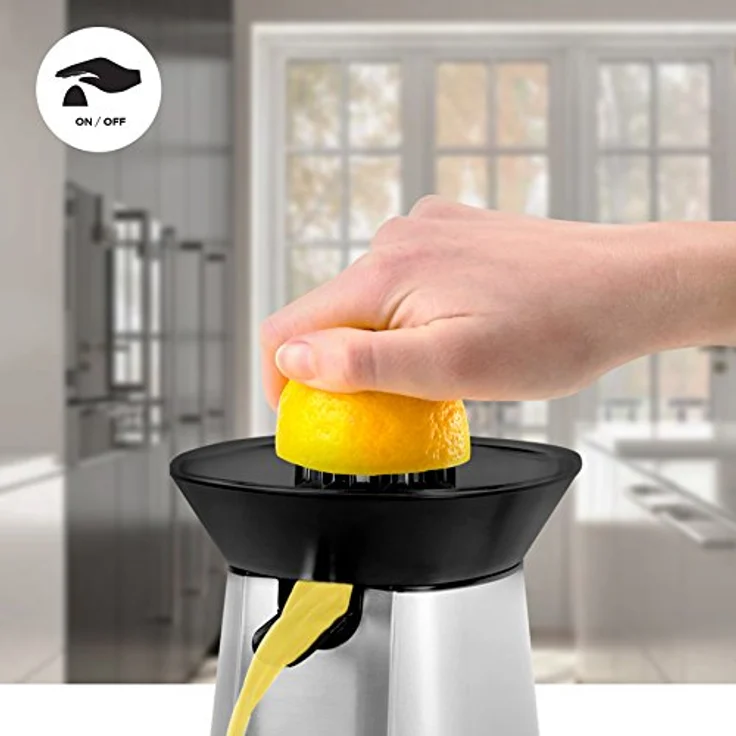 Duronic JE6 SR Kompakter elektrischer Edelstahl-Entsafter | Zitruspresse | Orangenpresse | Saftpresse 100W | 2 Presskegel | Ideal für Zitrussäfte wie Orangen und Zitronen – Bild 5