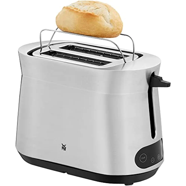 WMF 0414200011 Kineo 2-Schlitz-Toaster, 980 Watt, inkl. Brötchenaufsatz, Krümelschublade, LED-Display, Röstgradelektronik, silber – Bild 4